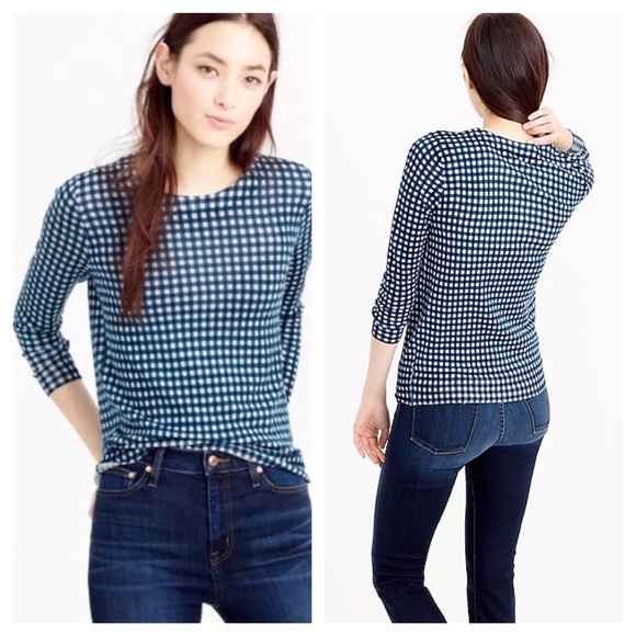J. Crew Sweaters - J. Crew Tippi Gingham Print Crewneck Sweater L